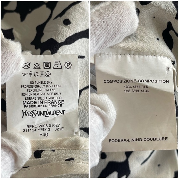 Yves Saint Laurent Printed Silk Skirt Size F40 or US Size S-M - Picture 14 of 15